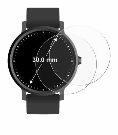 Abbildung des Geräts Armbanduhren (Kreisrund, ø: 30 mm) mit einer Vielzahl des Displayschutzes.