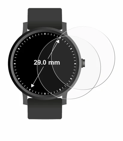 Abbildung des Geräts Armbanduhren (Kreisrund, ø: 29 mm) mit einer Vielzahl des Displayschutzes.