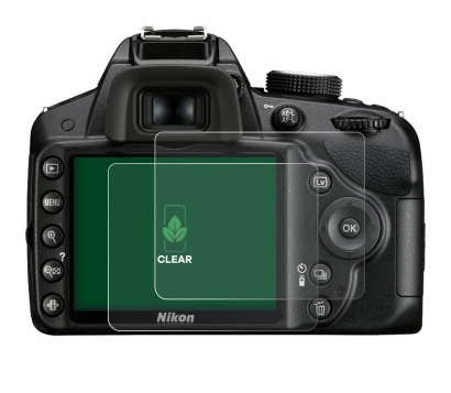 Abbildung des Geräts Nikon D3200 mit einer Vielzahl des Displayschutzes.