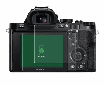 Abbildung des Geräts Sony Alpha 7 (ILCE-7) mit einer Vielzahl des Displayschutzes.