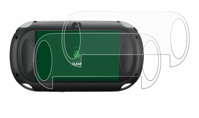 Abbildung des Geräts Sony Playstation PCH-1000-Serie PS Vita Touchpad (Rückseite) mit einer Vielzahl des Displayschutzes.