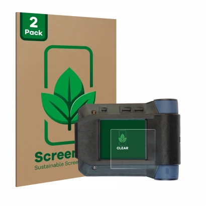 Vorderseite einer Produktverpackung mit dem Markenlogo ScreenLeaf. Daneben ist das Gerät Swissphone s.Quad X15 mit dem zugehör