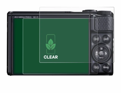 Abbildung des Geräts Canon PowerShot SX740 HS mit einer Vielzahl des Displayschutzes.