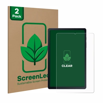 Vorderseite einer Produktverpackung mit dem Markenlogo ScreenLeaf. Daneben ist das Gerät Samsung Galaxy Tab S6 Lite LTE 2020 m