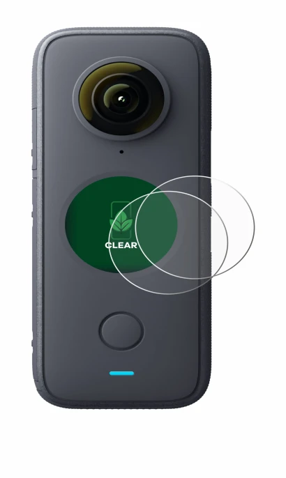 Abbildung des Geräts Insta360 One X2 mit einer Vielzahl des Displayschutzes.