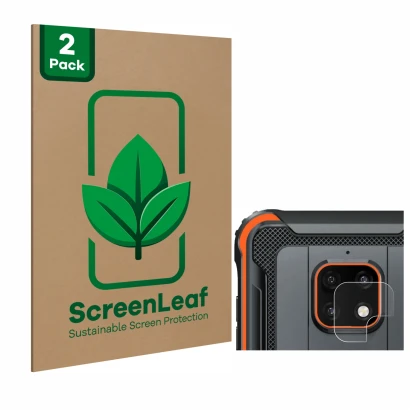 Vorderseite einer Produktverpackung mit dem Markenlogo ScreenLeaf. Daneben ist das Gerät Blackview BV4900 Pro (NUR Kameraschut