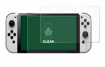Abbildung des Geräts Nintendo Switch OLED-Modell mit einer Vielzahl des Displayschutzes.