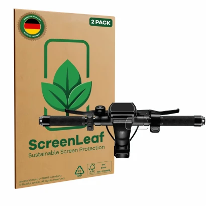 Vorderseite einer Produktverpackung mit dem Markenlogo ScreenLeaf. Daneben ist das Gerät SoFlow SO4 Pro (2. Gen.) mit dem zuge