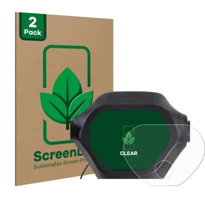 Vorderseite einer Produktverpackung mit dem Markenlogo ScreenLeaf. Daneben ist das Gerät Epowerfun ePF-2 mit dem zugehörigen D