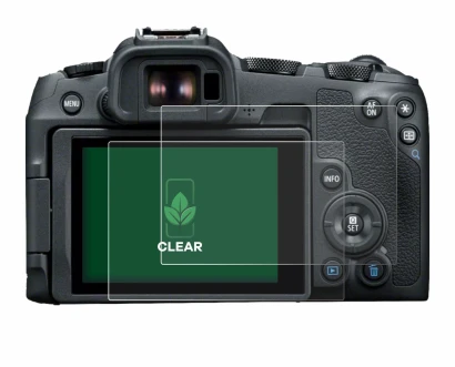 Abbildung des Geräts Canon EOS R8 mit einer Vielzahl des Displayschutzes.