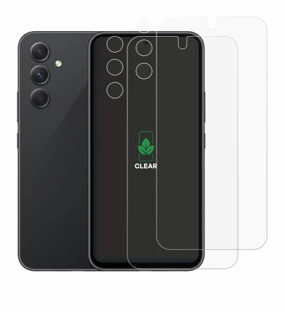 Abbildung des Geräts Samsung Galaxy A54 5G (Display+Kamera) mit einer Vielzahl des Displayschutzes.