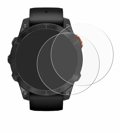 Abbildung des Geräts Garmin Fenix 7 Pro Solar (47 mm) mit einer Vielzahl des Displayschutzes.