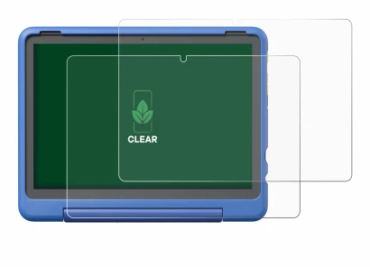 Abbildung des Geräts Amazon Fire HD 10 Kids Pro 2023 mit einer Vielzahl des Displayschutzes.