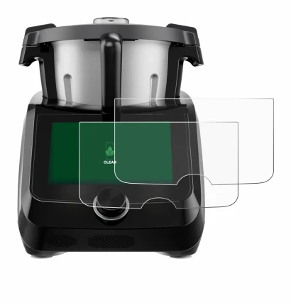 Abbildung des Geräts SilverCrest Monsieur Cuisine Smart BLACK EDITION mit einer Vielzahl des Displayschutzes.