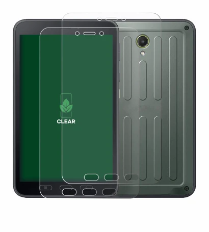 Abbildung des Geräts Samsung Galaxy Tab Active 5 (Hochformat) mit einer Vielzahl des Displayschutzes.