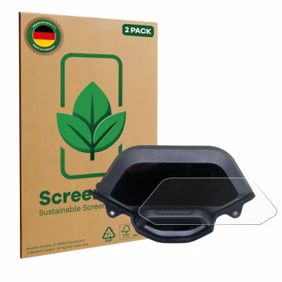 Vorderseite einer Produktverpackung mit dem Markenlogo ScreenLeaf. Daneben ist das Gerät Segway Ninebot GT1 mit dem zugehörige