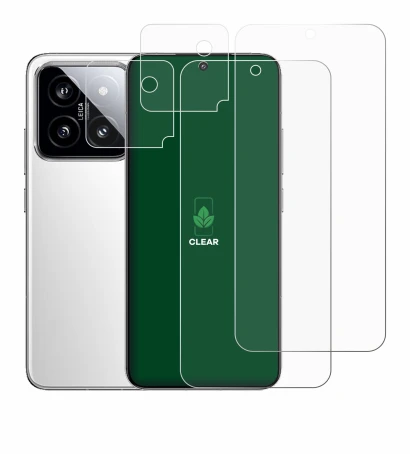 Abbildung des Geräts Xiaomi 14 (Display+Kamera) mit einer Vielzahl des Displayschutzes.