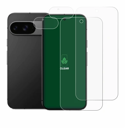 Abbildung des Geräts Google Pixel 9 (Display+Kamera) mit einer Vielzahl des Displayschutzes.