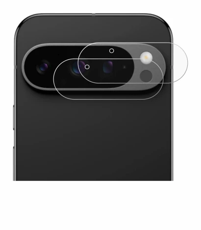 Abbildung des Geräts Google Pixel 9 Pro (NUR Kameraschutz) mit einer Vielzahl des Displayschutzes.