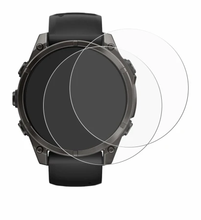 Abbildung des Geräts Garmin Fenix 8 AMOLED (47 mm) mit einer Vielzahl des Displayschutzes.
