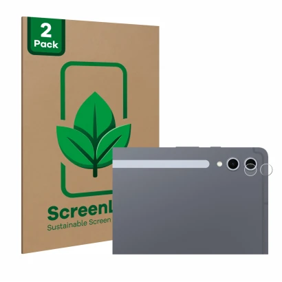 Vorderseite einer Produktverpackung mit dem Markenlogo ScreenLeaf. Daneben ist das Gerät Samsung Galaxy Tab S10 Ultra WiFi (NU