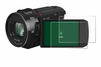 Abbildung des Geräts Panasonic HC-VX3 mit einer Vielzahl des Displayschutzes.