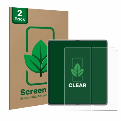 Vorderseite einer Produktverpackung mit dem Markenlogo ScreenLeaf. Daneben ist das Gerät Huawei Mate X6 (Inneres Display) mit 