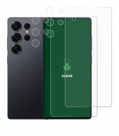 Abbildung des Geräts Samsung Galaxy S25 Ultra Enterprise Edition (Display+Kamera) mit einer Vielzahl des Displayschutzes.