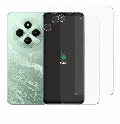 Abbildung des Geräts Xiaomi Poco C75 (Display+Kamera) mit einer Vielzahl des Displayschutzes.