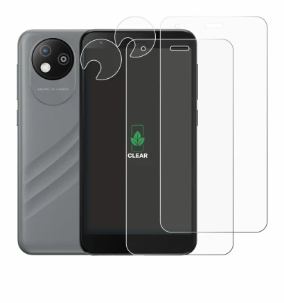 Abbildung des Geräts ZTE Blade A35 lite (Display+Kamera) mit einer Vielzahl des Displayschutzes.