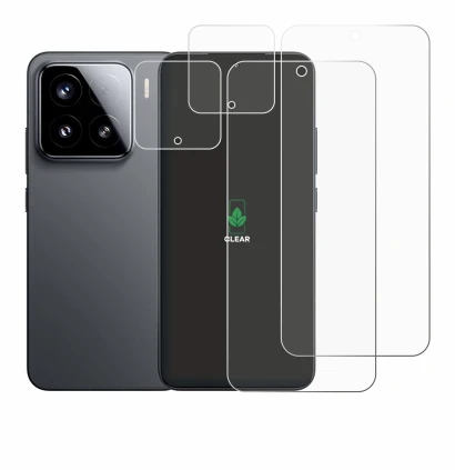 Abbildung des Geräts Xiaomi 15 (Display+Kamera) mit einer Vielzahl des Displayschutzes.