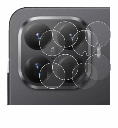 Abbildung des Geräts Xiaomi 15T Pro (NUR Kameraschutz) mit einer Vielzahl des Displayschutzes.