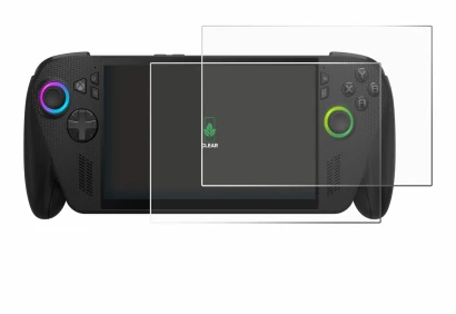 Abbildung des Geräts ASUS ROG Ally X 2025 mit einer Vielzahl des Displayschutzes.