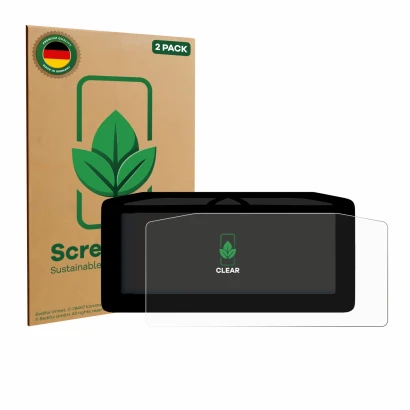 Vorderseite einer Produktverpackung mit dem Markenlogo ScreenLeaf. Daneben ist das Gerät Ducati Panigale V4 2025 mit dem zugeh