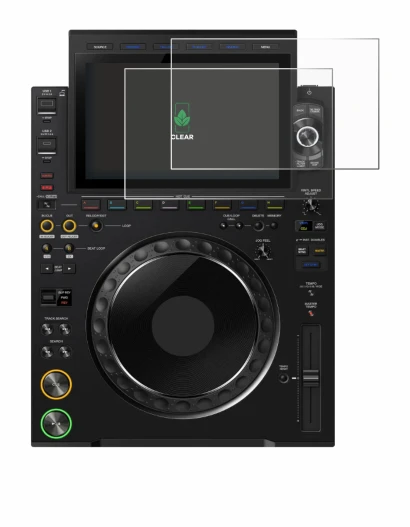 Abbildung des Geräts Pioneer CDJ 3000X mit einer Vielzahl des Displayschutzes.