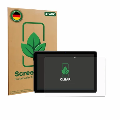 Vorderseite einer Produktverpackung mit dem Markenlogo ScreenLeaf. Daneben ist das Gerät Hasskya K30/K50/K70 10.1