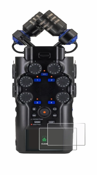 Abbildung des Geräts Zoom H6 studio mit einer Vielzahl des Displayschutzes.