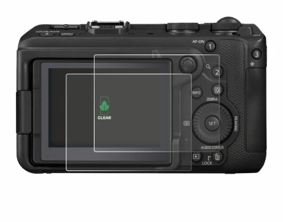 Abbildung des Geräts Canon EOS R6 V mit einer Vielzahl des Displayschutzes.