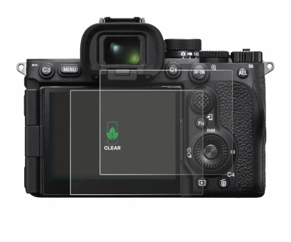 Abbildung des Geräts Sony Alpha 7R VI mit einer Vielzahl des Displayschutzes.