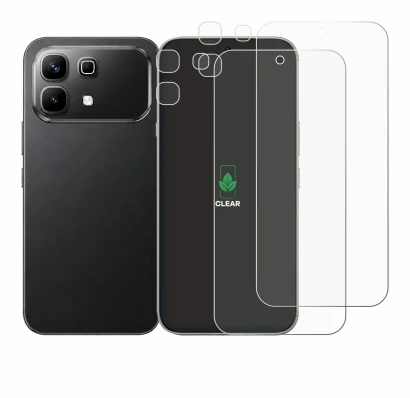 Abbildung des Geräts Infinix Note 60 (Display+Kamera) mit einer Vielzahl des Displayschutzes.