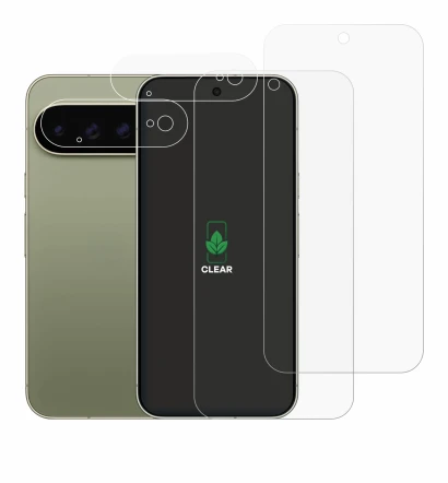 Abbildung des Geräts Google Pixel 11 Pro XL (Display+Kamera) mit einer Vielzahl des Displayschutzes.