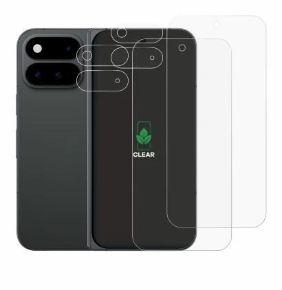 Abbildung des Geräts Google Pixel 11 Pro Fold (Display+Kamera) mit einer Vielzahl des Displayschutzes.