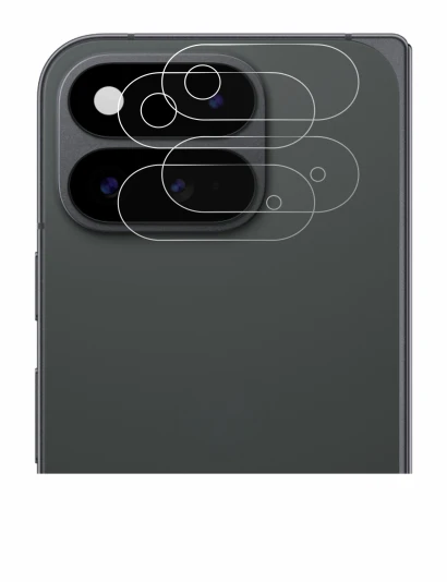 Abbildung des Geräts Google Pixel 11 Pro Fold (NUR Kameraschutz) mit einer Vielzahl des Displayschutzes.