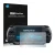 Vorderseite einer Produktverpackung mit dem Markenlogo Savvies. Daneben ist das Gerät Sony PSP 2000 mit dem zugehörigen Displa
