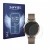 Vorderseite einer Produktverpackung mit dem Markenlogo Savvies. Daneben ist das Gerät Garmin Lily 2 mit dem zugehörigen Displa
