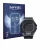 Vorderseite einer Produktverpackung mit dem Markenlogo Savvies. Daneben ist das Gerät Casio G-Shock G-Squad GBD-300 mit dem zu