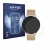 Vorderseite einer Produktverpackung mit dem Markenlogo Savvies. Daneben ist das Gerät Levowatch Edgy 1.43" mit dem zugehörigen
