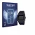Vorderseite einer Produktverpackung mit dem Markenlogo Savvies. Daneben ist das Gerät Casio G-Shock DW-5600RL-1 mit dem zugehö