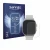 Vorderseite einer Produktverpackung mit dem Markenlogo Savvies. Daneben ist das Gerät realme Watch 5 mit dem zugehörigen Displ