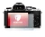 Abbildung des Geräts Olympus OM-D E-M10 mit einer Vielzahl des Displayschutzes.